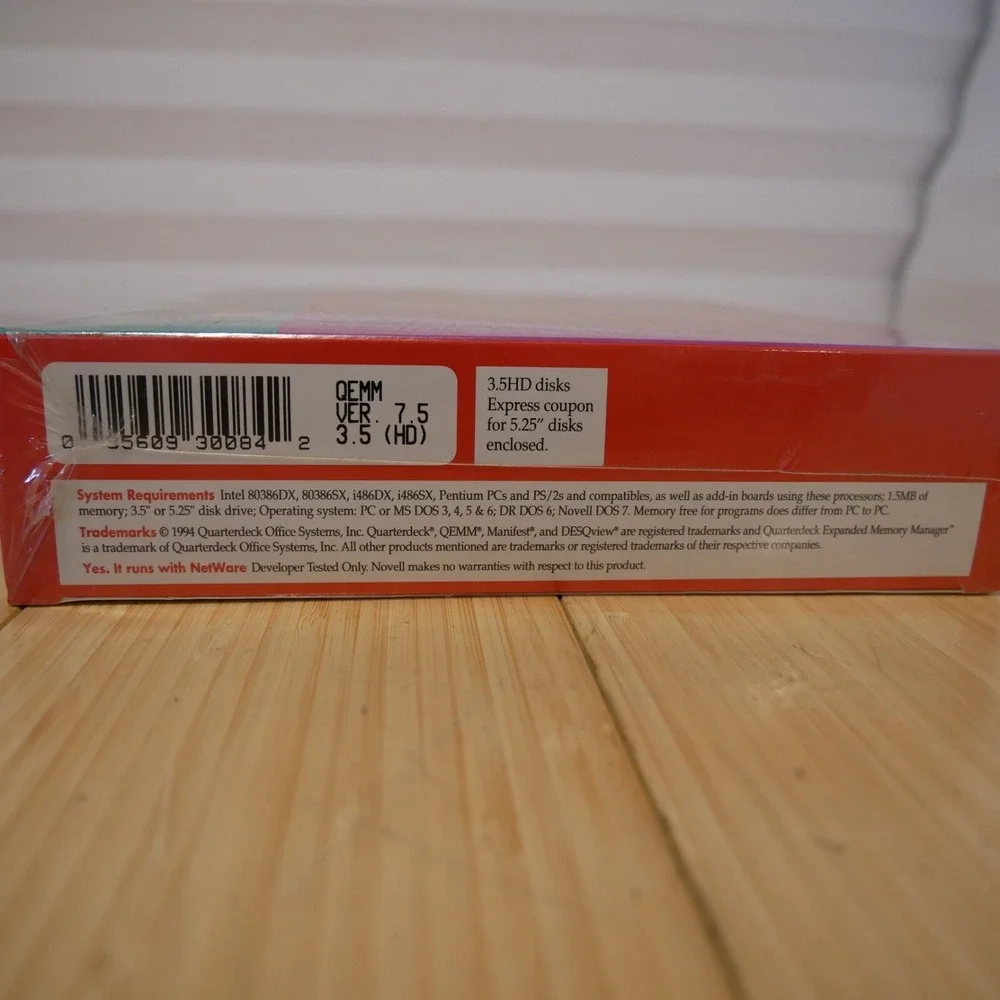 Quarterdeck QEMM More Memory! Version 7.5 NEW, Sealed BIG BOX Windows DOS